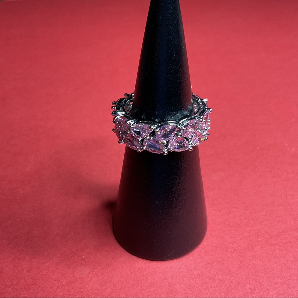 Bomb Party Rbp7773 “The Scattered Band” Cubic Zirconia On Rhodium Sz 9 Ring Nwt